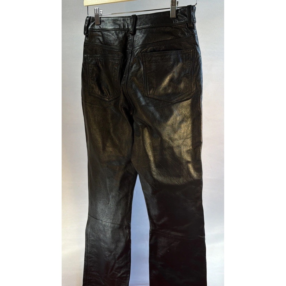Vintage WILSON MAXIMA Black 100% Leather Bootcut Pants Women's Size 6